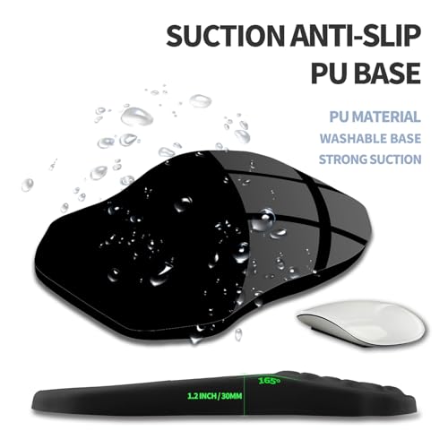 Gleamtide Ergonomic Raised Mouse Pad Wrist Support with Bilateral Slope Memory Foam Mousepad for Wrist Rest and Carpal Tun...