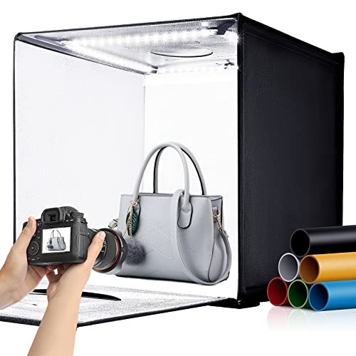 Fasonic 24"x24" Photo Studio Light Box for Photography, Foldable Bi-Color Dimmable Shooting Tent Kit with 240 LED Lights, ...