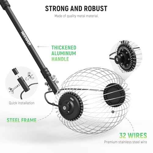 NEEWER Tennis Ball Pickleball Collector Roller, No Bending Over Quick Rolling Picker for 1.5"-3" Balls, 30-58"/77-148cm Telescopic Golf Ball Retriever for Up to 40 Tennis Balls, TB01S