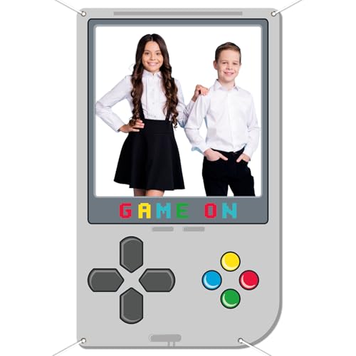 Large Game on Photo Prop Video Game Birthday Party Decorations Gaming Theme Backdrop Banner Handheld Gaming Console Photo ...