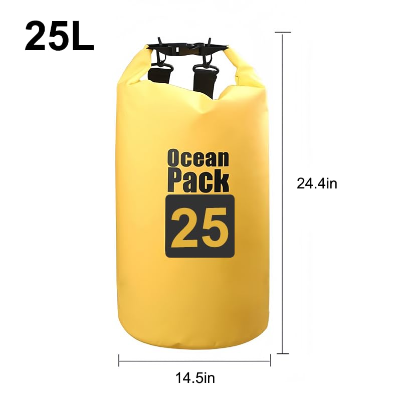 Waterproof Dry Bag, 25L Roll Top Waterproof Backpack Sack Keeps Gear Dry, Lightweight Storage Bag Backpack for Travel Swim...