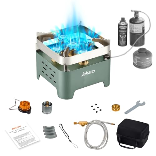 30,000 BTU Camping Stove, Portable Camp Stove Gas Stove,Windproof Small Propane Butane Stove, Stainless Steel, with Carryi...