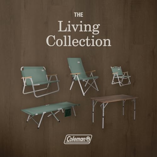 Coleman Living Collection Reclining Sling Chair, Lightweight Camping Chair with 3 Adjustable Reclining Positions, Premium ...