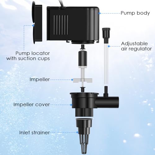AquaMiracle Aquarium Powerhead Pump Circulating Water Pump 210 GPH for 40-60 Gallon Aquariums with Aerating Features