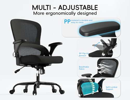 TRALT Office Chair - Ergonomic Office Chair with Back Support, Home Office Desk Chairs, 330lbs Wide Seat Big and Tall Offi...