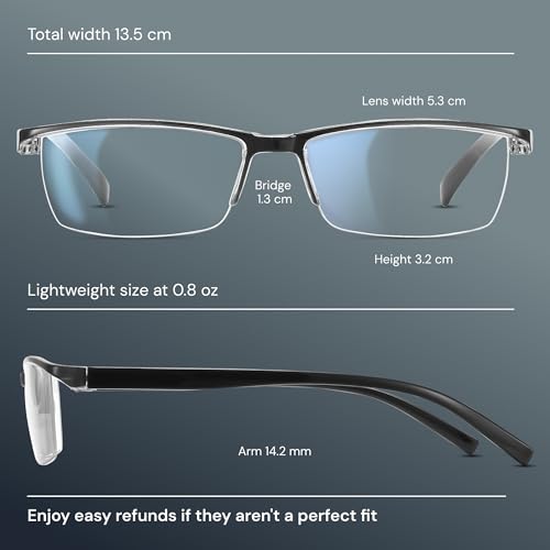 Gaoye 6 pack Executive Style Reading Glasses Men - Durable Readers with Blue Light Filtering - Comfortable Fit with TR90 F...