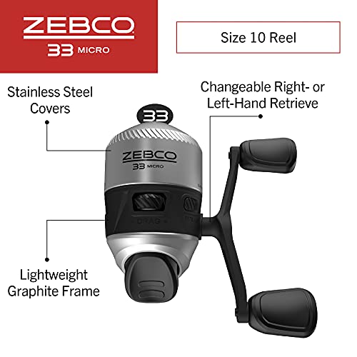 Zebco 33 Micro Spincast Reel and 2-Piece Fishing Rod Combo, 4.5-Foot Rod with Bonus Tackle Pack, QuickSet Anti-Reverse Fis...