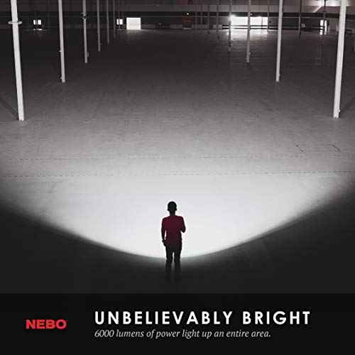 NEBO Redline 6K Rechargeable Flashlight | 6000 Lumens, 4 Light Modes, Durable Metal & Waterproof, Bright Tactical Light for Camping, Hunting & EDC, Includes Charging Cable