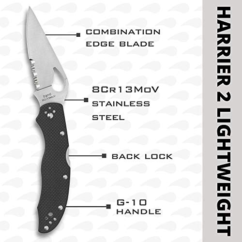 Spyderco Harrier 2 Folding Pocket Knife with 3.3" 8Cr13MoV Steel Blade and G-10 Handle - EDC Knife for Men and Women, Perf...