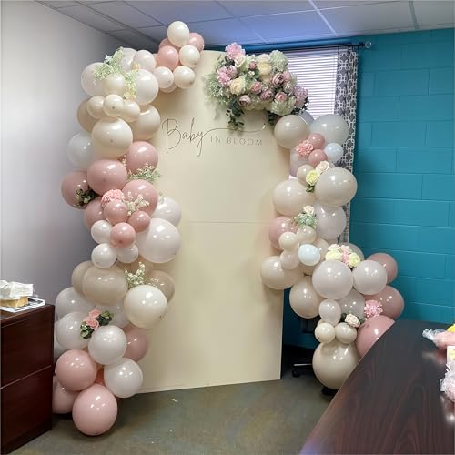 Nude Dusty Pink Balloons Set, 60Pcs 12 Inch Retro Blush Pink Apricot Helium Balloon with Beige White Champagne Gold Latex ...
