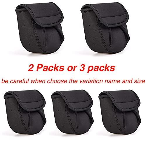FASANIY Fishing Reel Cover Protective Bag Trolling Spinning Reel Baitcasting Protective Case Pouch Sleeve 3 Size 2Pack (L ...