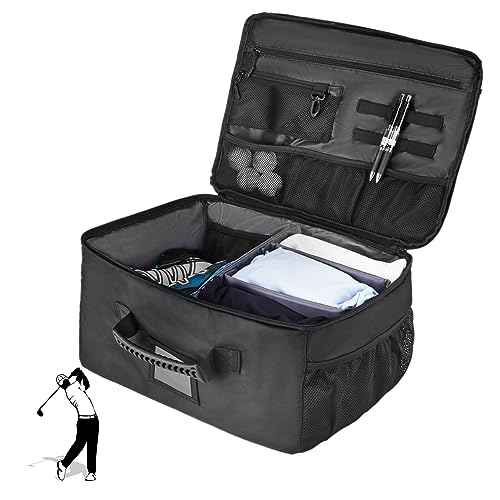 KEMIMOTO Golf Trunk Organizer Collapsible 1680D Waterproof for Car, SUV, Large Storage Space to Store Golf Accessories, Great Gift for Golfers, Black