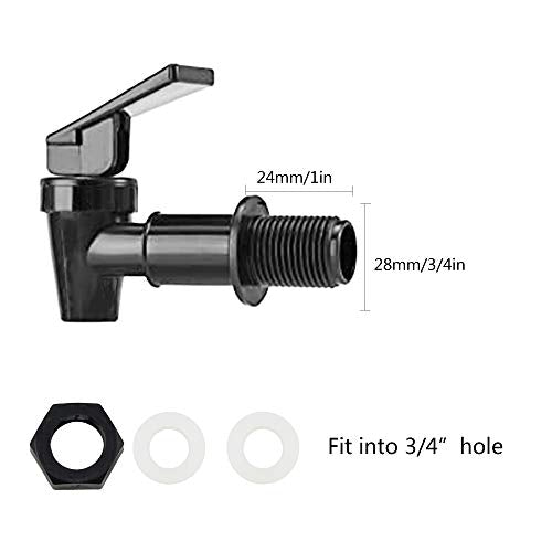 Tslinc 4 Sets Replacement Cooler Faucet, BPA-Free Water Dispenser Tap Set Reusable Spigot Spout Water Beverage Lever Pour ...