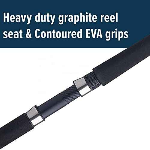 PENN Mariner III Boat Conventional Fishing Rod, Black/Red, 9' - Medium Light - 2pc - 10-17lb