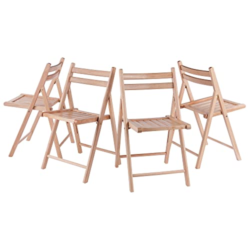 Winsome Robin Folding Chair Set, No assembly, Natural, Set of 4