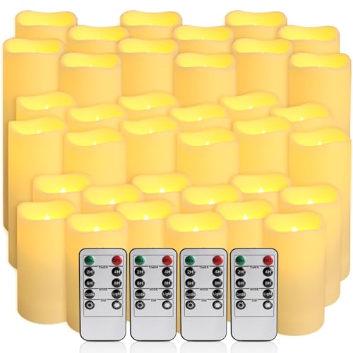 CAKETYCG 36-Pack LED Flameless Candles with Remote Control - Festival Essentials, Turn On The Light of Warm Colors, Home D...