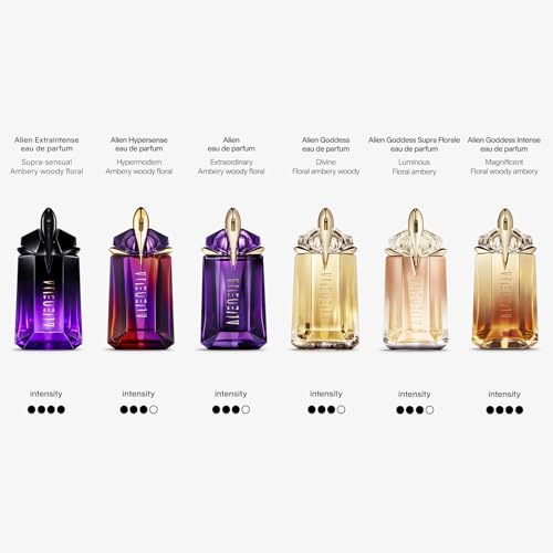 Mugler - Alien Hypersense - Eau de Parfum - Womens Perfume - Floral Woody Scent - Refillable - With Green Mandarin, Pear Accord, Jasmine, & Cashmere - 0.33 Fl Oz