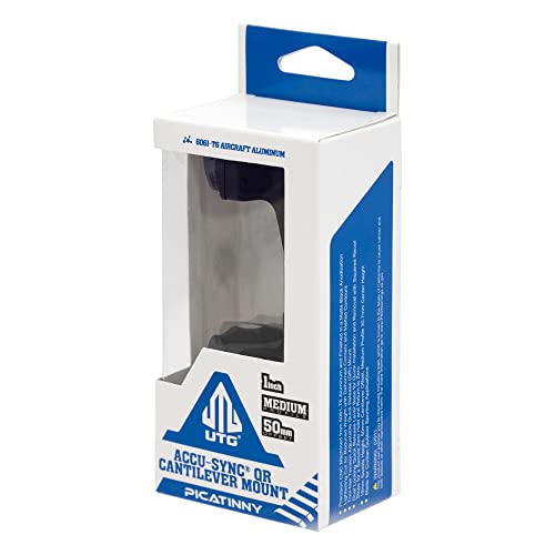 UTG ACCU-SYNC QR 1", Medium Pro, 50mm Offset Scope Mount, Black