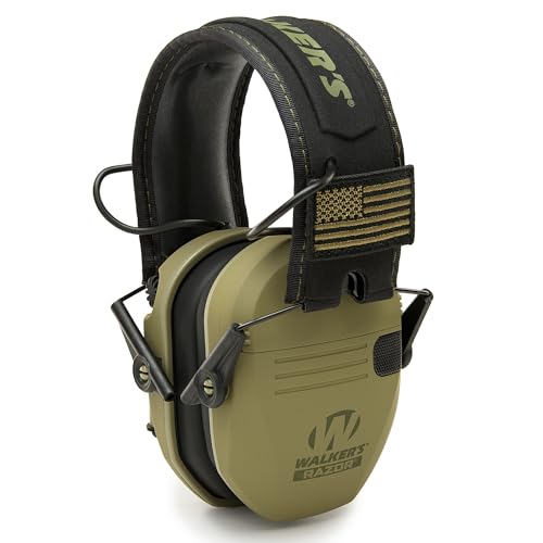 Walker's Razor Slim Ultra Low Profile Compact Design Adjustable Range Shooting Hunting Hearing Protection Electronic Earmuffs
