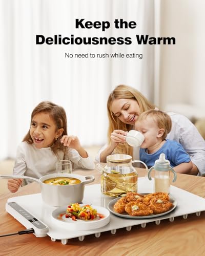 Food Warming Mat, iTRUSOU Electric Warming Tray Full Surface Heating to Keep Food Warm or Thawing, Versatile Food Warmer w...