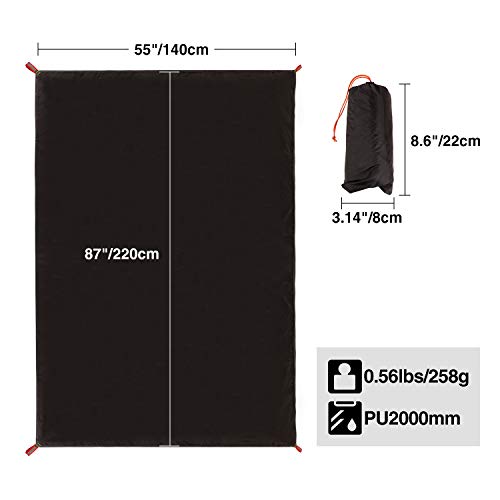 REDCAMP Ultralight Tent Footprint, PU 2000 Waterproof Camping Tent Tarp with Drawstring Carrying Bag for Ground Camping Hi...