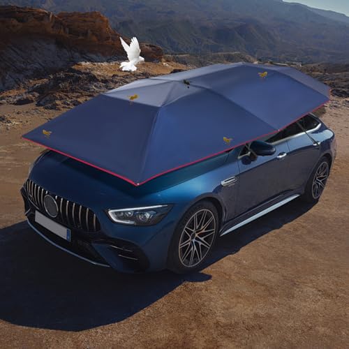 Car Cover Tent 13.78 x 7.2 ft Semi-Automatic Car Shade Canopy Removable Cars Awning Waterproof Sun-Proof Car Umbrella for ...