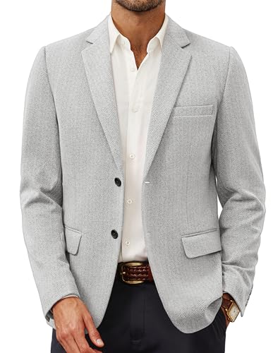 PJ PAUL JONES Men's Herringbone Blazer Jacket Lightweight Casual Knit Sport Coat