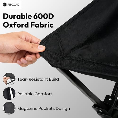 RIPCLAD Ultralight Camping Chair, Folding Backpack Chair with Aluminum Frame, Side Pocket & Anti-Sinking Feet, Supports 33...