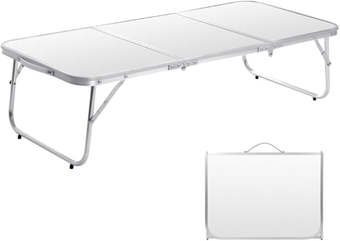 Moosinily Small Camping Table 35.2 inch Folding Picnic Table Foldable Low Camp Table Portable Short Aluminum Outdoor Floor...