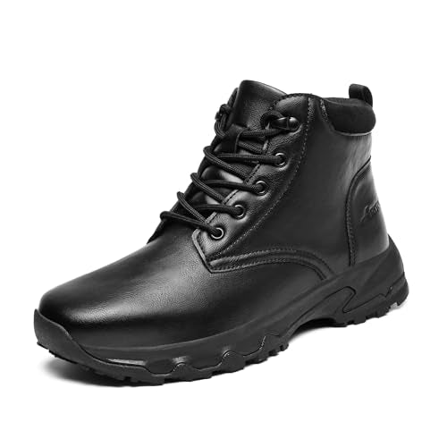 THEXCL Non Slip Work Shoes for Men Slip Resistant Leather Boots Waterproof, Slip Proof, Comfortable Outdoor Walking Shoes ...