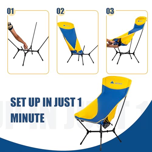 Hill Zero Nimbus Oversized Camping Chair,Camping Chairs High Back, Packable, Portable, Camping, Hiking, Travel,441 lbs Cap...