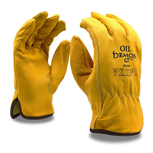 Cordova 8586K Oil Demon Gt Gloves, Premium Oil-Resistant Grain Goatskin Driver, Aramid/Glass Fabric Lined, Keystone Thumb,...