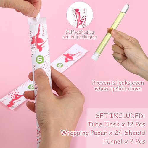 Copkim 38 Pcs Tampon Flask Set Included Tube Flasks Containers for Women Tampon Reusable Wrappers(Sports Style)