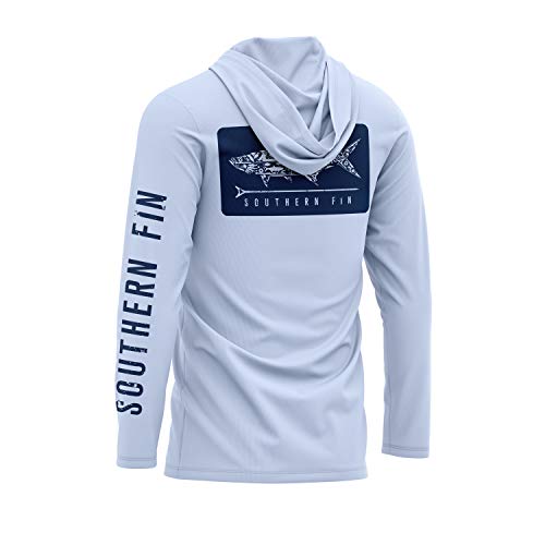 Southern Fin Apparel Performance Fishing Hoodie Shirt for Men Women UPF UV 50+ Lightweight With Hood
