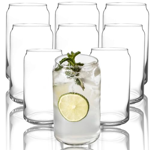 Oojami 30 pcs Can shaped Plastic Disposable Stemless Shatterproof BPA-Free drinking cups Beer Iced Coffee Mocktails, Cockt...
