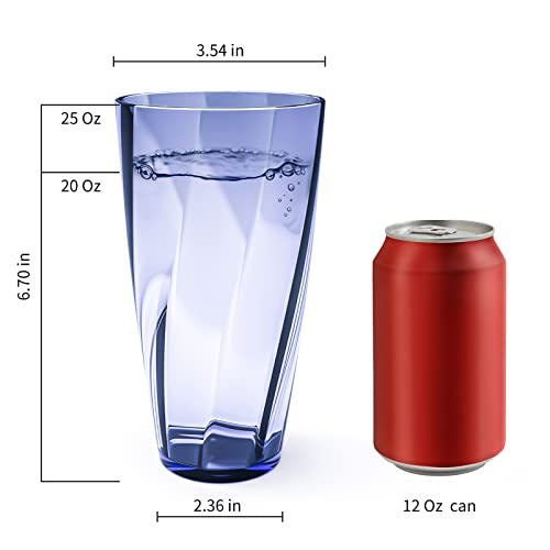 Alaiselit Unbreakable Plastic Cups Plastic Highball Drinking Glasses Tumbler, Large Water Tumbler Set (Set Of 6, 25 Oz) Di...