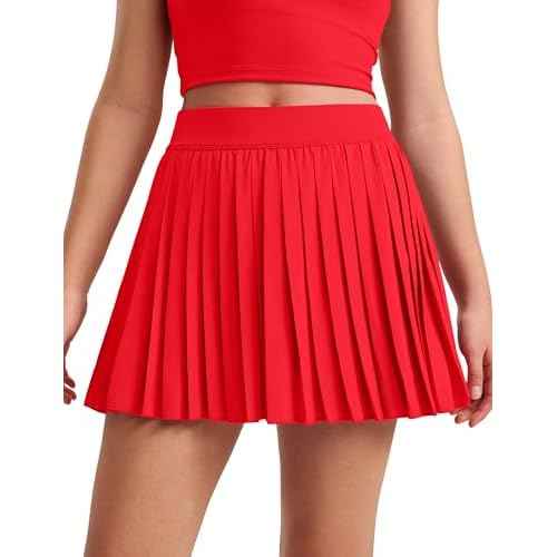 CRZ YOGA Girls Feathery-Fit Soft Athletic Pleated Skirts - Tennis School Casual Skorts with Pockets Liner Kids Teen