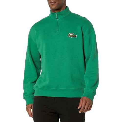 Lacoste Men's High Neck Organic Cotton Zip Up Sweatshirt