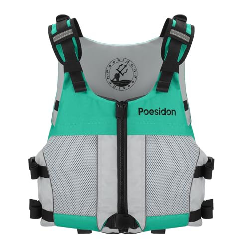 Poseidon Adjustable Water Safety Life Jacket - Classic Unisex Design with Front/Rear Storage Compartments for Multiple Wat...
