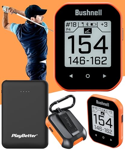 Bushnell Phantom 3 (Orange) Slope Golf GPS Handheld Bundle - Touchscreen, Auto Course & Hole Recognition, Auto-Prompt Scor...