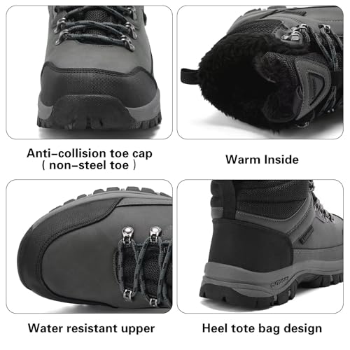 Lamincoa Mens Snow Boots Water Resistant Hiking Boots for Men Non-slip Winter Outdoor Warm Comfort Camping Backpacking Shoe