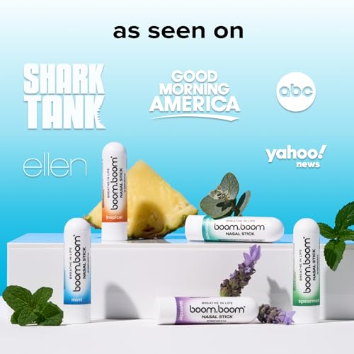BoomBoom Nasal Stick | Vapor Flow Technology | Cool Refreshing Sensation | Natural Mood Boost | Simple Ingredients | Essen...