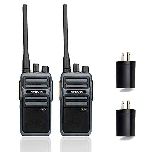 Retevis RB17V MURS Handheld Radio, Hunting Walkie Talkies Long Range, with 4400mAh Rechargeable Battery, License Free, MURS Radio for Camping Hiking Skiing (2 Pack) (with Original Antenna)