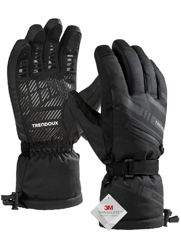 TRENDOUX Winter Ski Snow Gloves : 100% Waterproof 3M Thinsulate -40°F Cold Weather Windproof Warm Lined Gloves for Men Wom...