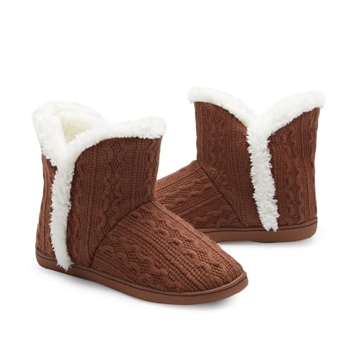 Women's Soft Fluffy Plush Bootie Slippers for Indoor and Outdoor Winter