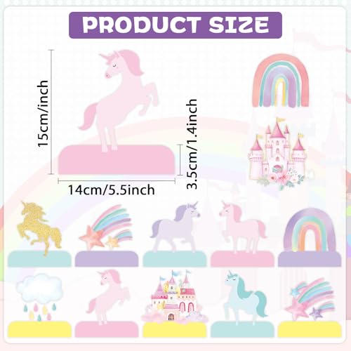 12Pcs Unicorn Rainbow Honeycomb Centerpieces Magical Pastel Unicorn Party Decoration Pastel Rainbow Castle Table Topper Ce...