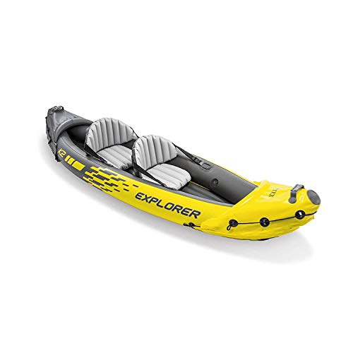 Intex Explorer K2 2-Person Inflatable Kayak with 2 Aluminum Oars and Pump and Challenger K1 1-Person Inflatable Kayak with...