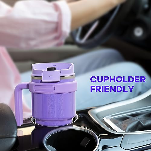 ALOUFEA 20 oz Insulated Coffee Mug Tumbler with Handle, Stainless Steel Travel Mug Tumbler with Lid and Straw,Double Wall ...