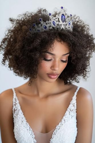 AIBFRID Tiaras Headbands Crown for Women and Girls, Princess Rhinestone Crown for Bridal, Crystal Queen Tiara Head Band Ha...