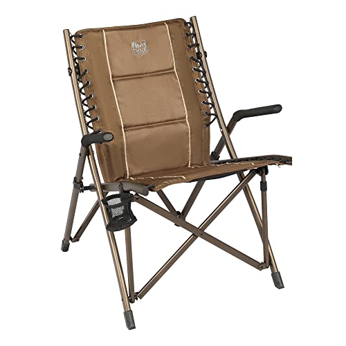 Timber Ridge Bungee Folding Camping Chairs for Adults, Heavy Duty Collapsible Padded Chair with Armrests Cup Holder, Folda...